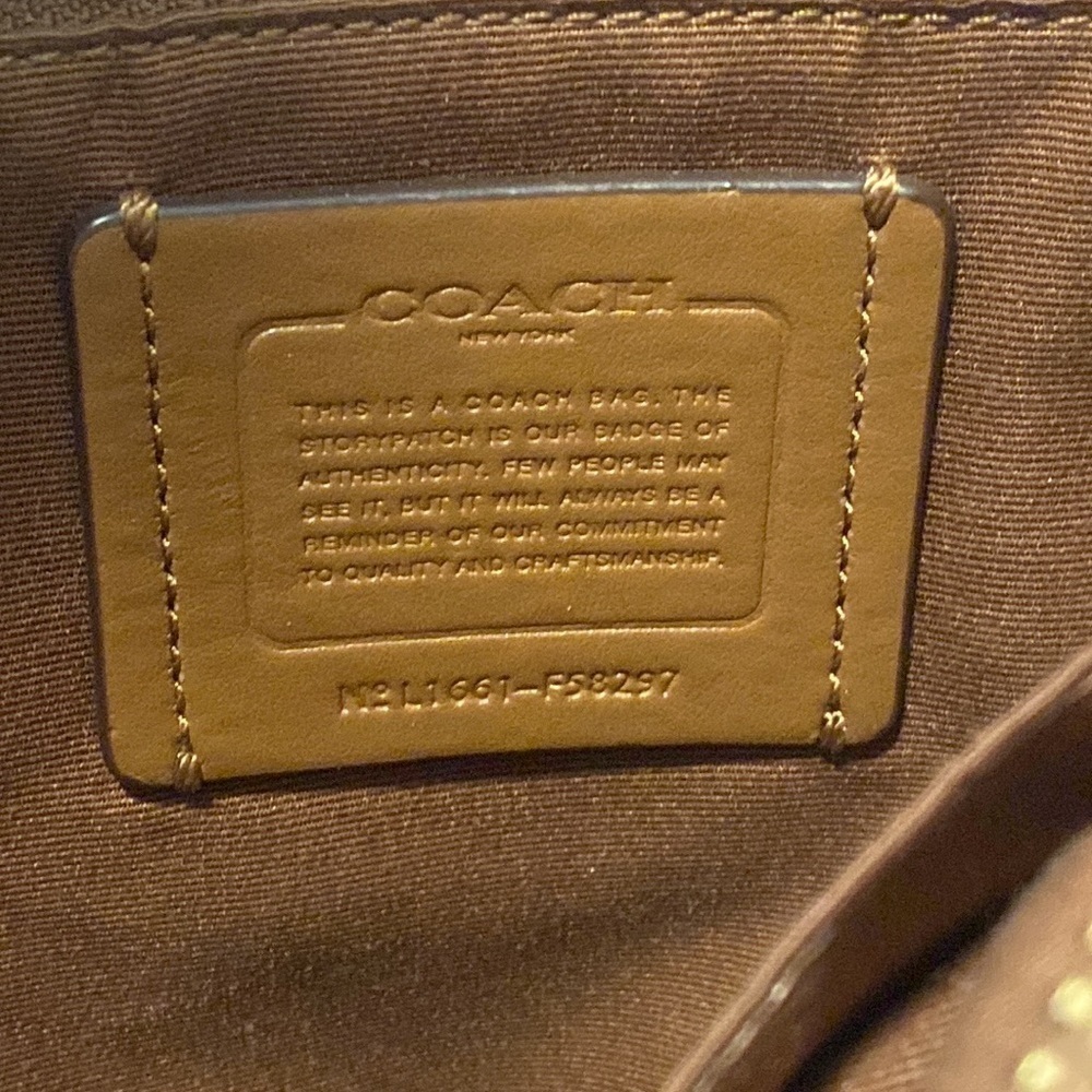 Coach Crossbody Bag w/ Gold Hardware, Zipper Closure & Pockets - Picture 10 of 11
